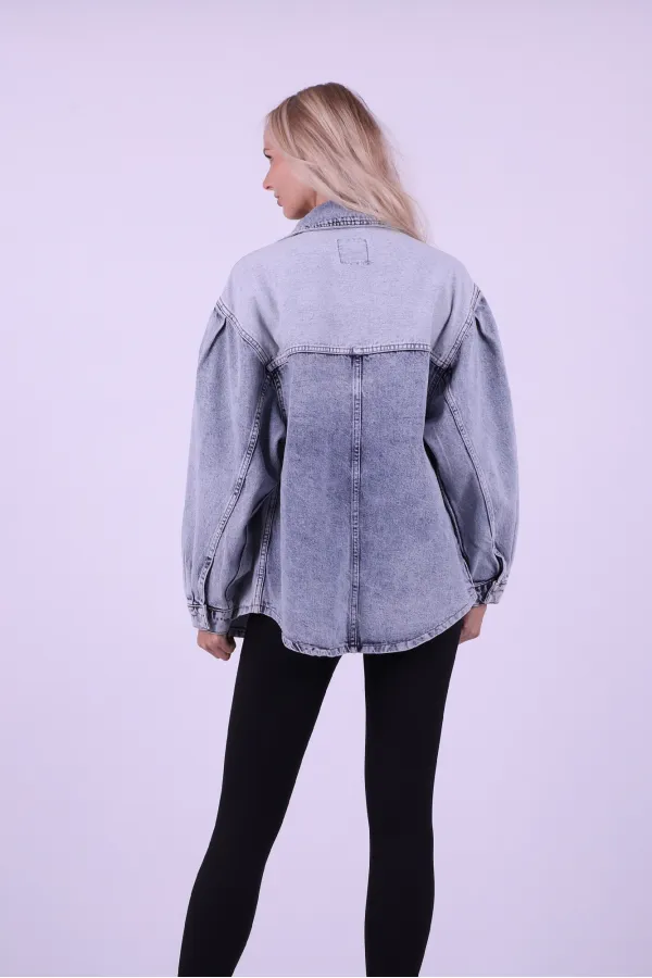 Parçalı Renkli Yıkamalı Kot Ceket  610-0108-(S-XL-6)