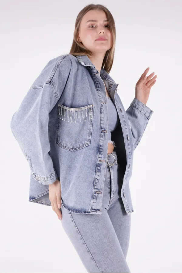 Oversize Kot Gömlek 664-08-(S+XL+4) Oversize Kot Gömlek 664-08-(S+XL+4)