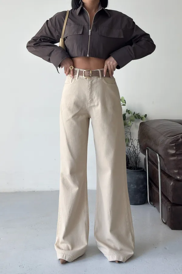 Wide Leg Relax Jeans 7118-65-(27-32) Stone