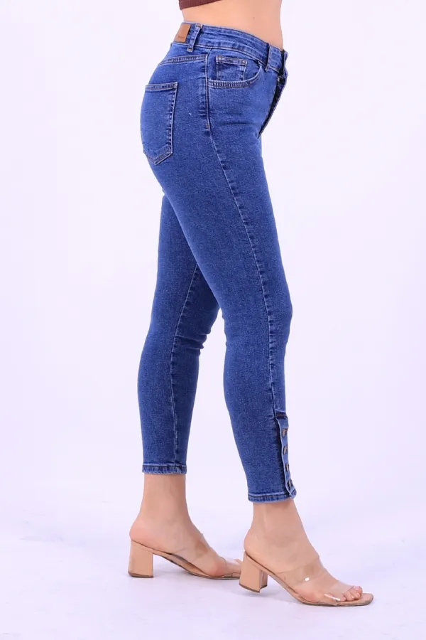 Paçası Dört Düğmeli Kot Pantolon  786-27-(26-31)