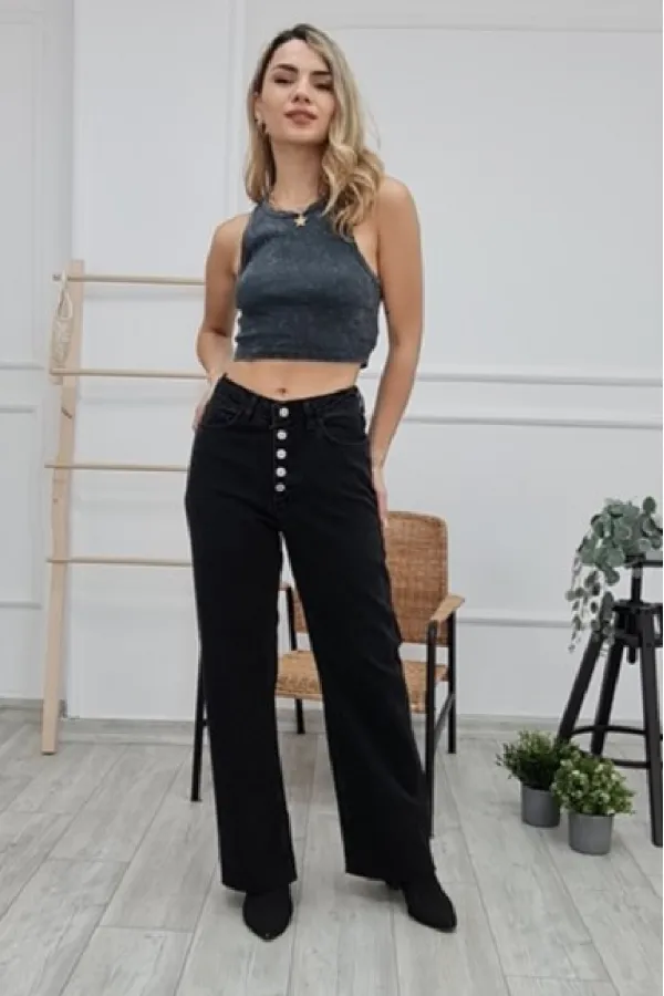 Dikişsiz Paça Beş Düğmali Relax Kot Pantolon 917-23-(27-32) Dikişsiz Paça Beş Düğmali Relax Kot Pantolon 917-23-(27-32)