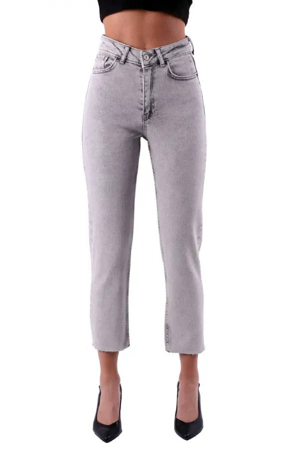 Dikişsiz Paça Mom Fit Kot Pantolon  764-32-(28-33)