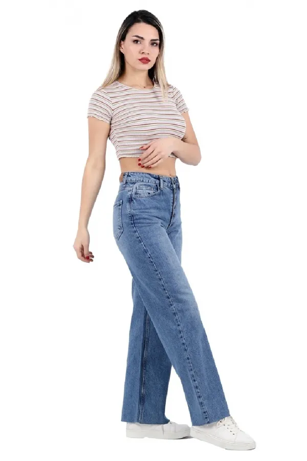 Dikişsiz Paça Beş Düğmali Relax Kot Pantolon 917-06-(27-32) Dikişsiz Paça Beş Düğmali Relax Kot Pantolon 917-06-(27-32)