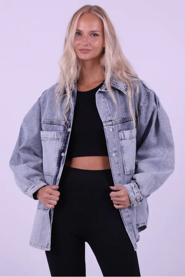 Parçalı Renkli Yıkamalı Kot Ceket  610-0108-(S-XL-6)