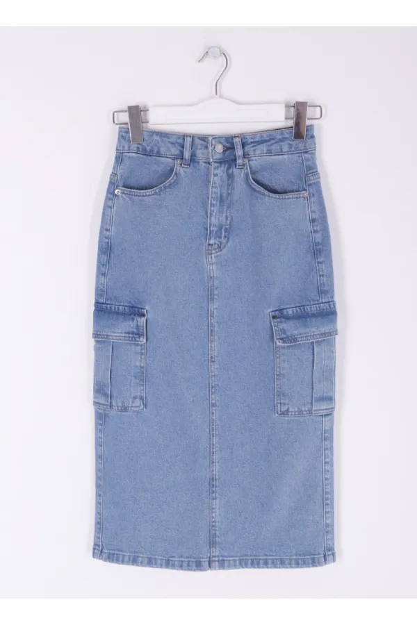 Kargo Cepli Kot Etek 1023-15-(XS-XL-5) Kargo Cepli Kot Etek 1023-15-(XS-XL-5)