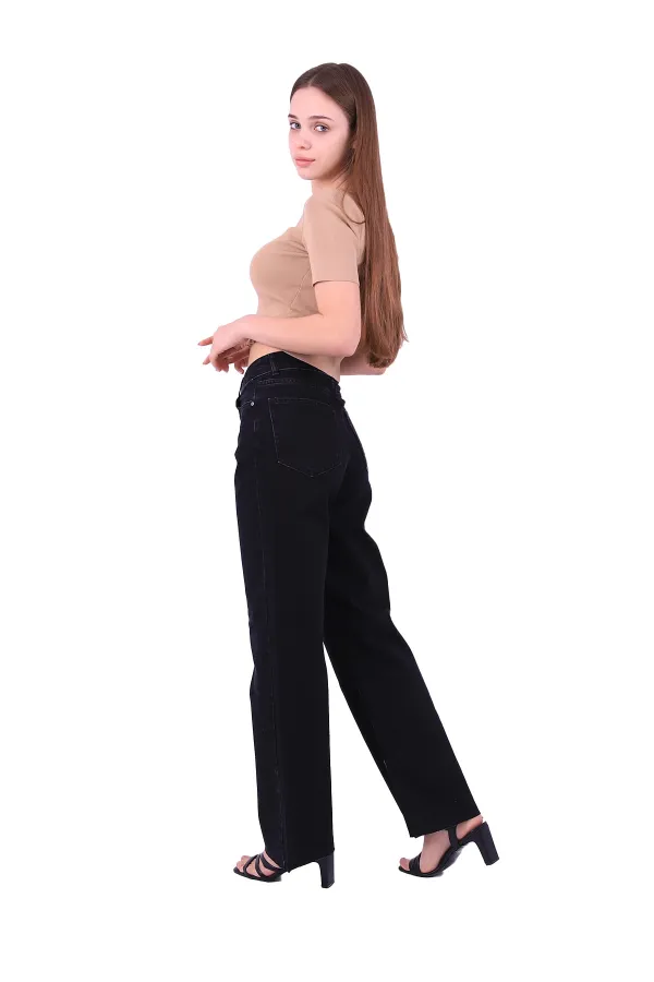 Dikişsiz Paça Bol Paça Relax Kot Pantolonlar  1740-23-(26-31)