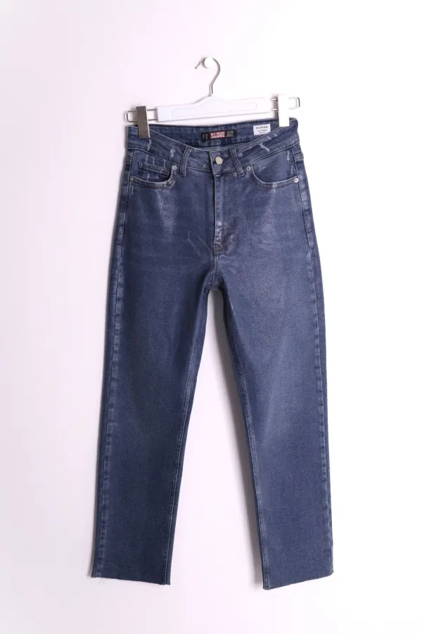 Dikişsiz Paça Mom Fit Kot Pantolon  764-53-(26-31)