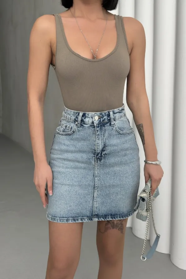 Jupe courte en jean 1036-14-(36-44)