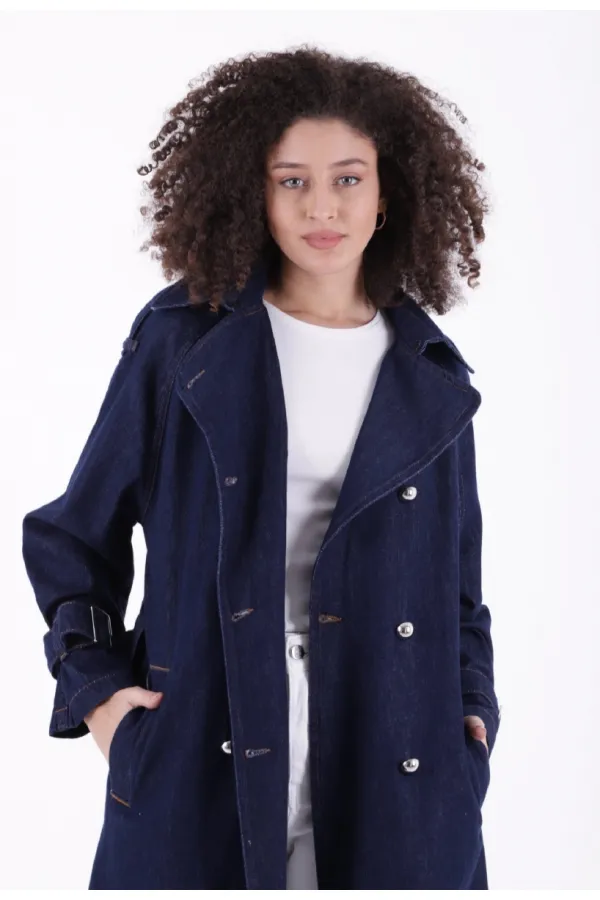 Kemerli Uzun Trençkot 6077-17-(S+L+4) Kemerli Uzun Trençkot 6077-17-(S+L+4)