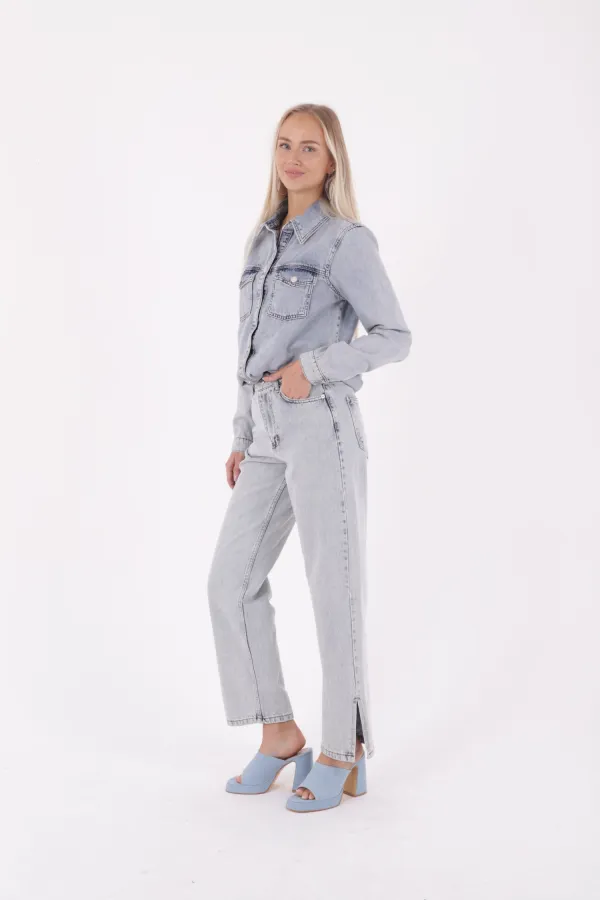 Boru Paça Relax Kot Pantolon 931-42-(27-32)