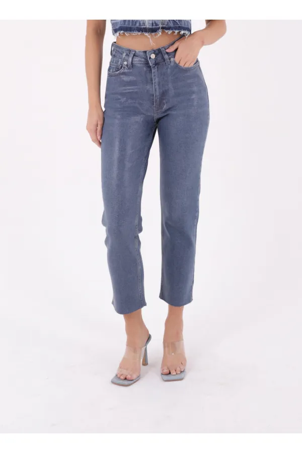 Dikişsiz Paça Mom Fit Kot Pantolon  764-53-(26-31)