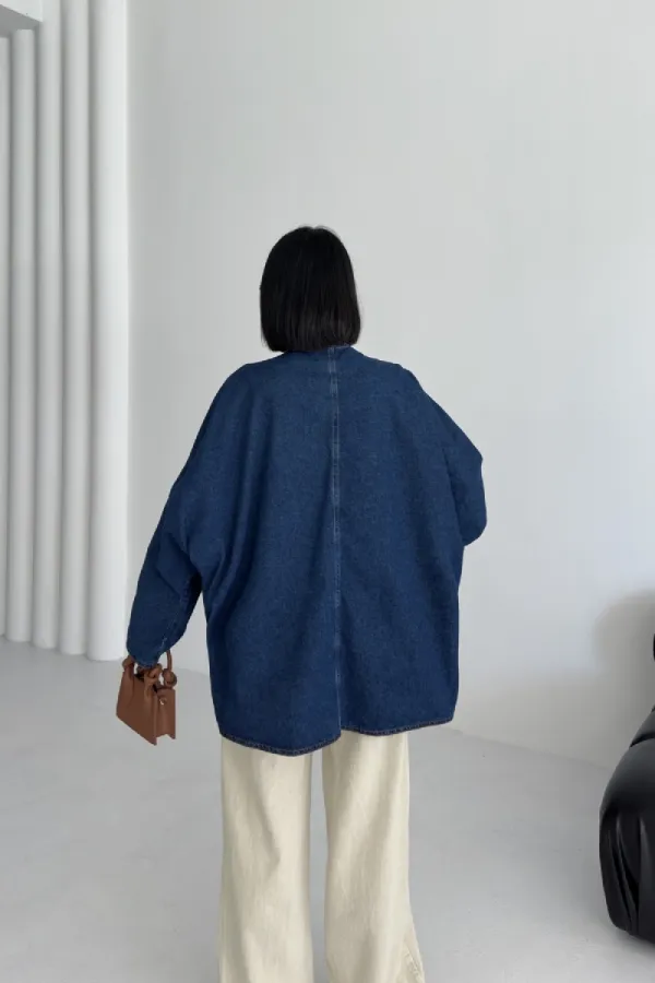Oversize Yarasa Kollu Kot Ceket 6059-26-(STD-4)