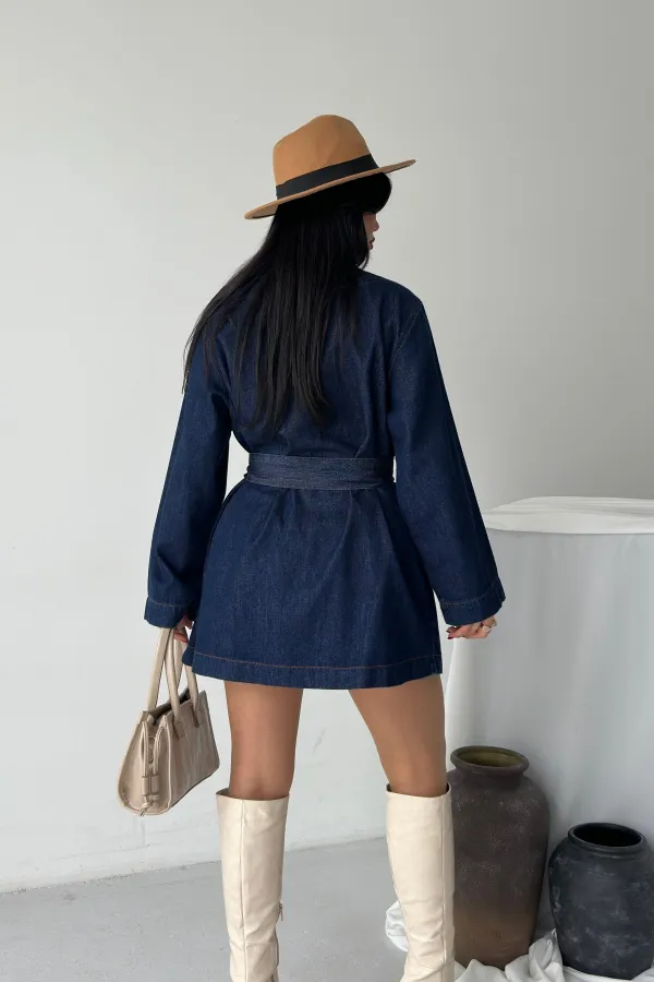 Kuşak Bağlamalı Oversize Ceket  6246-17-(S-L-3)