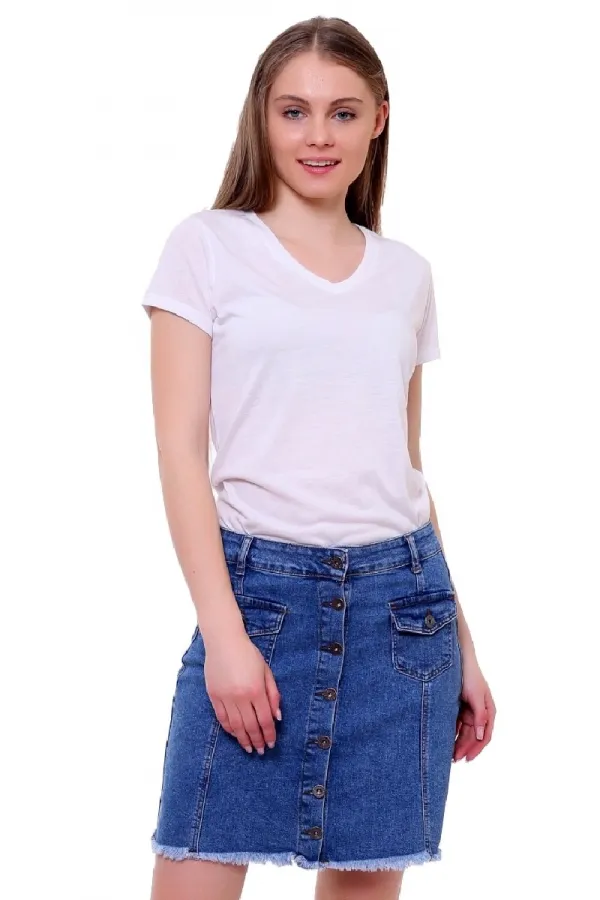 Kısa Kot Etek 105-02-(S-XL) Kısa Kot Etek 105-02-(S-XL)