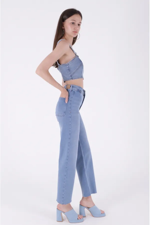 Wide Leg Palazzo Jeans 1710-15-(27-32) Wide Leg Palazzo Jeans 1710-15-(27-32)