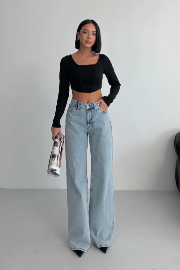 Bol Paça Baggy Relax Kot Pantolon 7031-14-(26-31)
