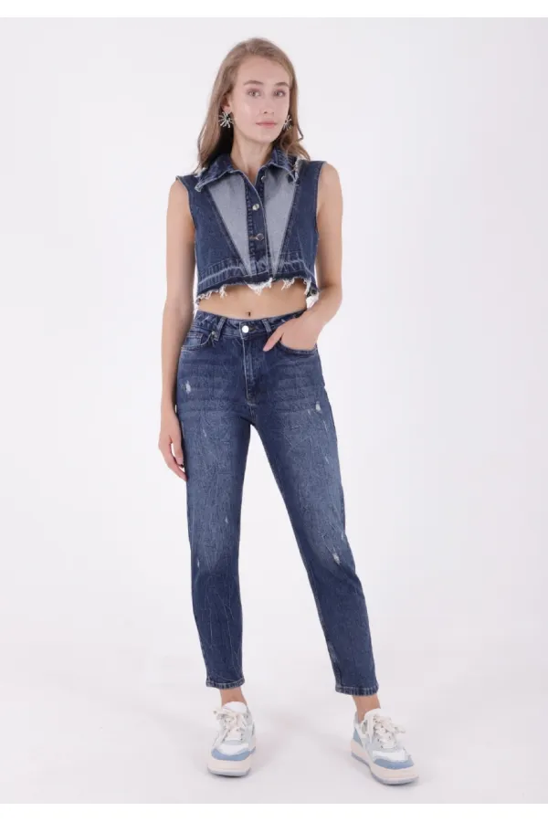 Tık Likra Kot Pantolon  7036-01-(28-33)