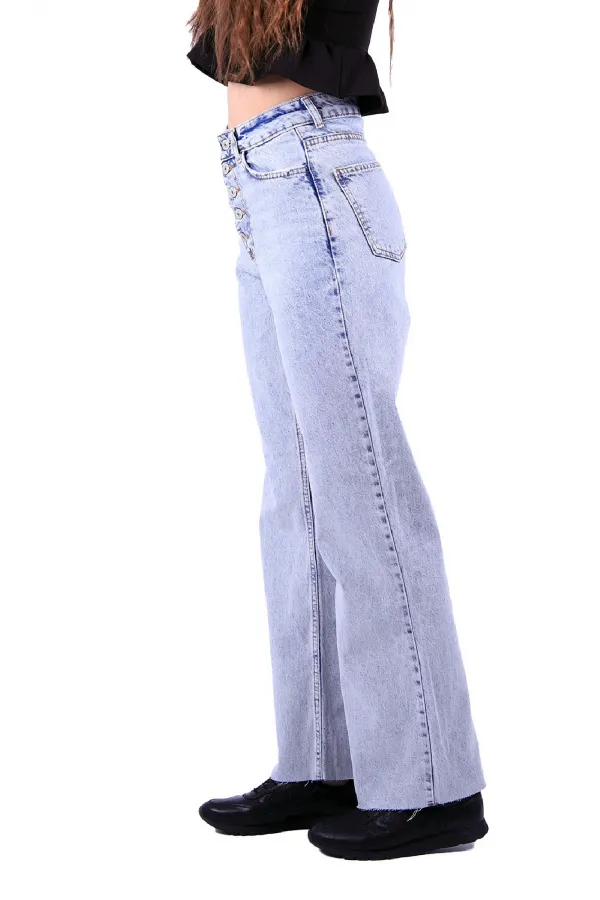 Dikişsiz Paça Beş Düğmali Relax Kot Pantolon 917-08-(27-32) Dikişsiz Paça Beş Düğmali Relax Kot Pantolon 917-08-(27-32)