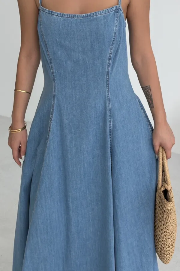 Bağcık Detaylı Volanlı Elbise 3052-25-(S-XL) Bağcık Detaylı Volanlı Elbise 3052-25-(S-XL)