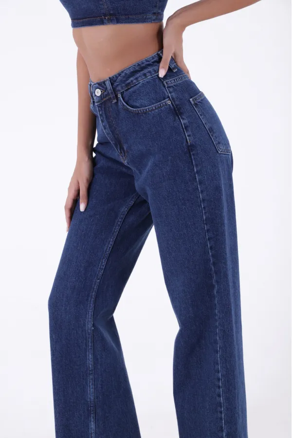Jean décontracté à jambes larges 718-26-(SL-6)
