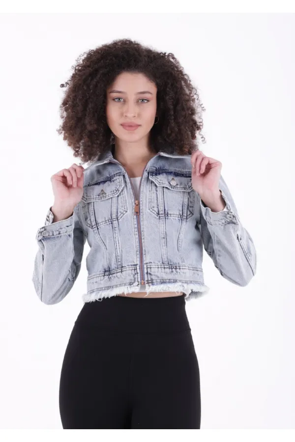 Fermuarlı Kot Ceket 6017-08-(S-XL-6) Fermuarlı Kot Ceket 6017-08-(S-XL-6)