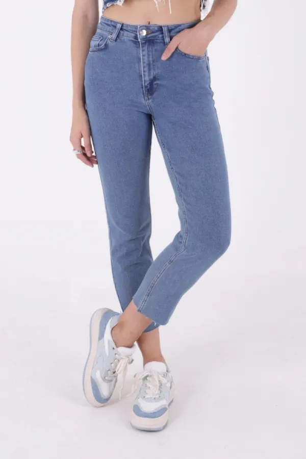 Dikişsiz Paça Mom Fit Kot Pantolon  764-27-(32-36)