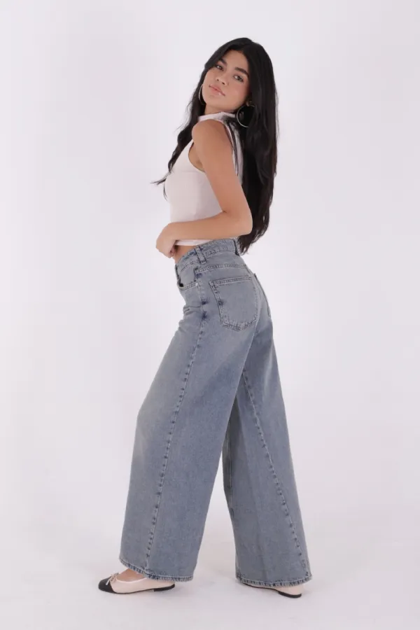 Parçalı Baggy Kot Pantolon  7045-62-(26-31)