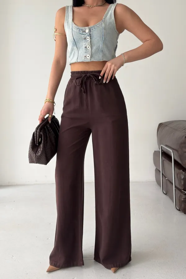 Lastikli Palazzo Pantolon HS708-78-(L-XXL) Lastikli Palazzo Pantolon HS708-78-(L-XXL)