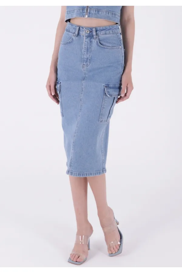 Kargo Cepli Kot Etek 1023-15-(XS-XL-5) Kargo Cepli Kot Etek 1023-15-(XS-XL-5)
