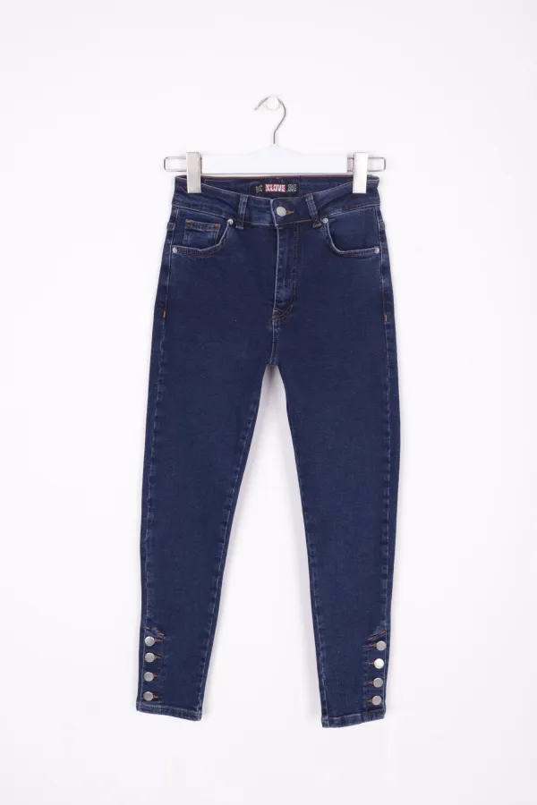 Paçası Dört Düğmeli Kot Pantolon 786-26-(28-33)