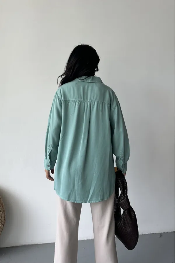 Cepli Oversize Keten Gömlek HS609-86-(S-XL) Cepli Oversize Keten Gömlek HS609-86-(S-XL)