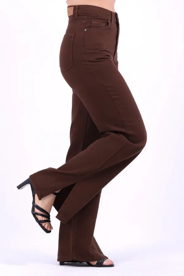 Paçası Yırtmaçlı Mom Fit Kot Pantolon  1732-78-(26-31)