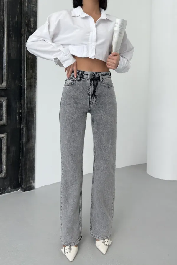 Yüksel Bel Straight Kot Pantolon 7033-40-(26-31)