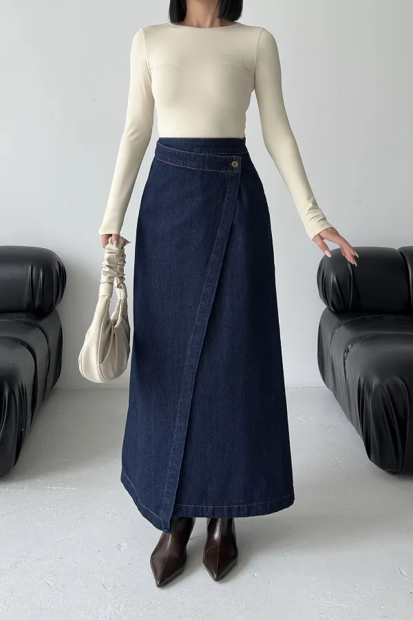 Kapaklı Uzun Boy Kot Etek  1941-17-(36-44)