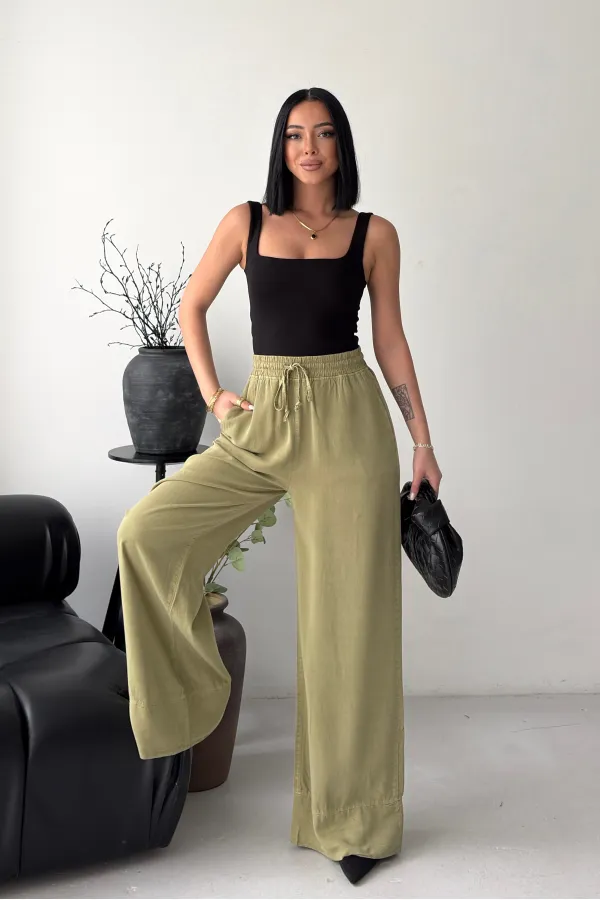 Elastic Waist Linen Pants HS700-105-(S-XL) 