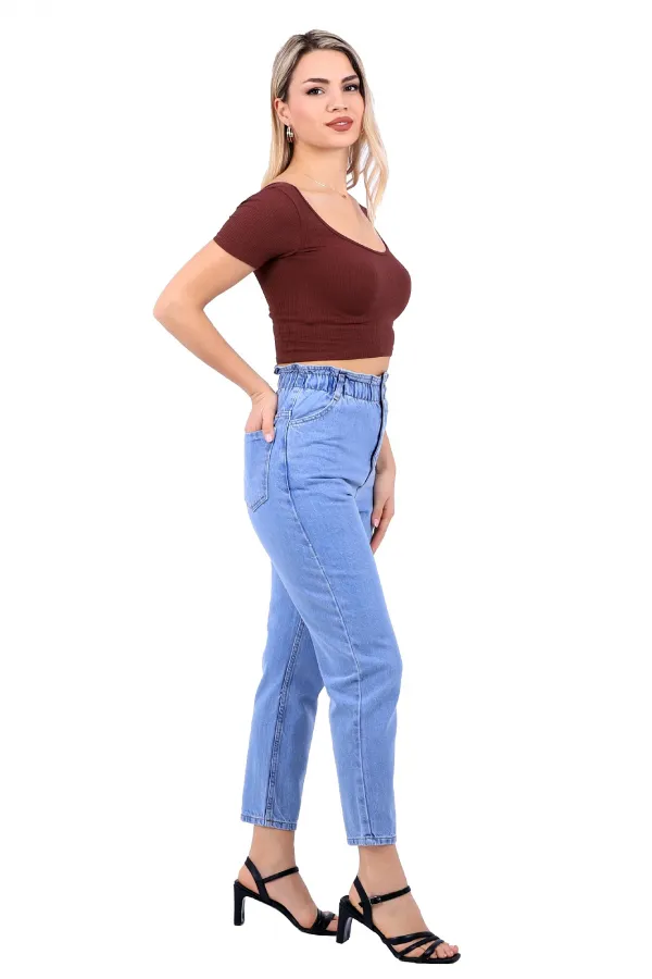 Beli Lastikli Kot Pantolon 759-15-(30-36) Beli Lastikli Kot Pantolon 759-15-(30-36)