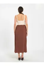 041164 A Pleated Belted Midi Skirt