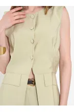 120732 Vest with Ruffled Hem