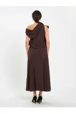 Jupe midi à volants 041162