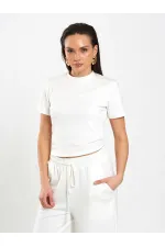 050734 Bisiklet Yaka Crop T-Shirt