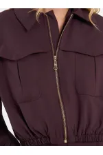 160896 Veste bomber à fermeture éclair frontale