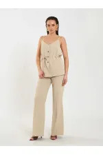 Pantalon à ceinture droite 031657