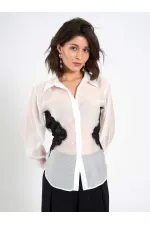 Chemise à détails en dentelle 080812