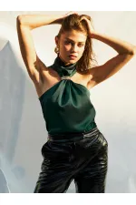 071773 Buckled Satin Blouse