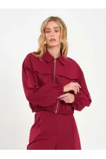 160896 Veste bomber à fermeture éclair frontale