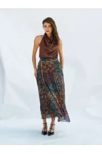 Jupe plissée 041110 avec ceinture à chaîne