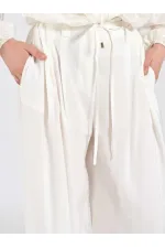 031678 Beli Lastik Detaylı Belden Bağlamalı Pantolon 031678 Beli Lastik Detaylı Belden Bağlamalı Pantolon