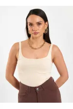 060332 U-Neck Slim Collar Tank Top