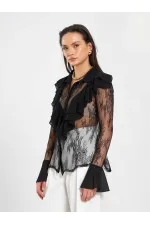 Chemisier en dentelle à volants 080791