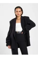 131046 Oversize Kolları Pileli Ceket